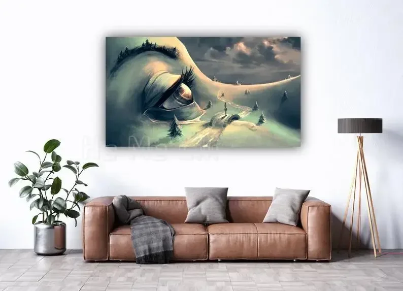 Optical Illusion Eye Landscape Canvas Wall Art