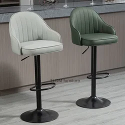 Leather Dining Room Bar Chairs Modern Luxury Adjustable Black Bar Stool High Quality Nordic Taburetes De Bar Home Furniture