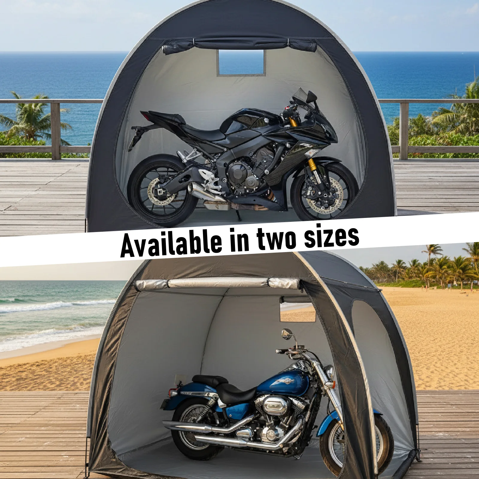 Portable Outdoor Bike Shelter Storage Tent with Aluminum Alloy Frame Oxford Fabric Carry Bag Included for Easy Bike Protection - view 6