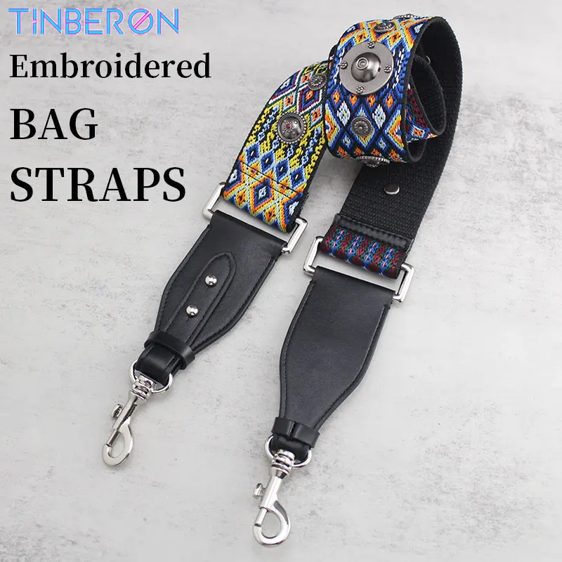 TINBERON Bags Accessories Shoulder Strap Vintage Rivet Canvas handbag Strap Saddle Bag Replacement Shoulder Crossbody Bag Straps