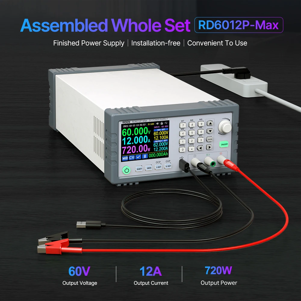 RD RD6012P-Max 5 Digit Complete Set AC to DC Laptop Mobile Phone Repair Bench Regulated Power Supply Adjustable 60V 12A 720W