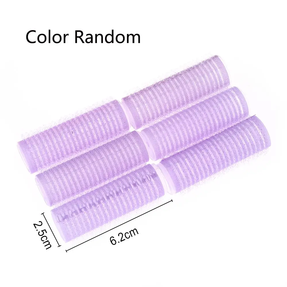 6 Pcs Random Color Hot Sale Hair Styling Tools Full Size Hairdressing Curlers  Salon Hair Rollers Self Grip