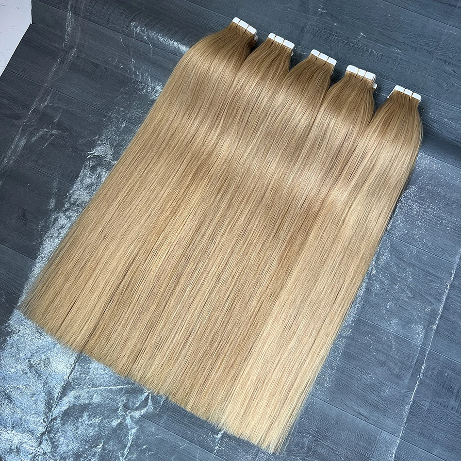 # 27 osso colorido em linha reta invisível fita do plutônio em 100% extensões de cabelo humano sem emenda adesivos de trama da pele do plutônio 100 gramas fita-ins cabelo