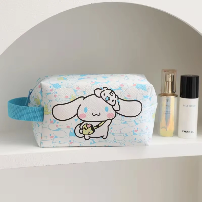 Bolsa de almacenamiento de artículos de tocador, bolsa de cosméticos diaria, Hello Kitty My Melody Cinnamoroll Kuromi Pochacco, bolsa de papelería para estudiantes