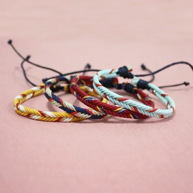 Multicolor Rope Lucky Knots Bracelets Women Men Charm Woven Handmade Bangles Braided Adjustable Size Buddhism Jewelry Pulseras