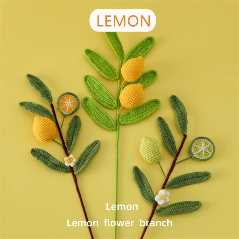 Simulation Fruit Bouquet Flower Shop Wrapped Flower Finished Woven Lemon Flower Branch Double Fruit Single Guest Decoration