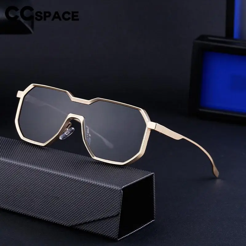 57085 Trend Metal Punk Zonnebril Mannen Populaire Eendelige Lens Zonnescherm Spiegel Vrouwen Gradiënt Kleurbescherming Tinten Uv400