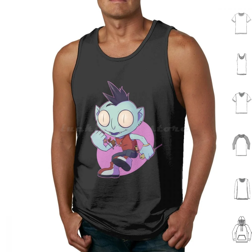 Dual Screwdriver Vielding Goblin Tank Tops Print Cotton Goblin Goblincore Tools Screwdriver Fantasy Cute Dnd Character