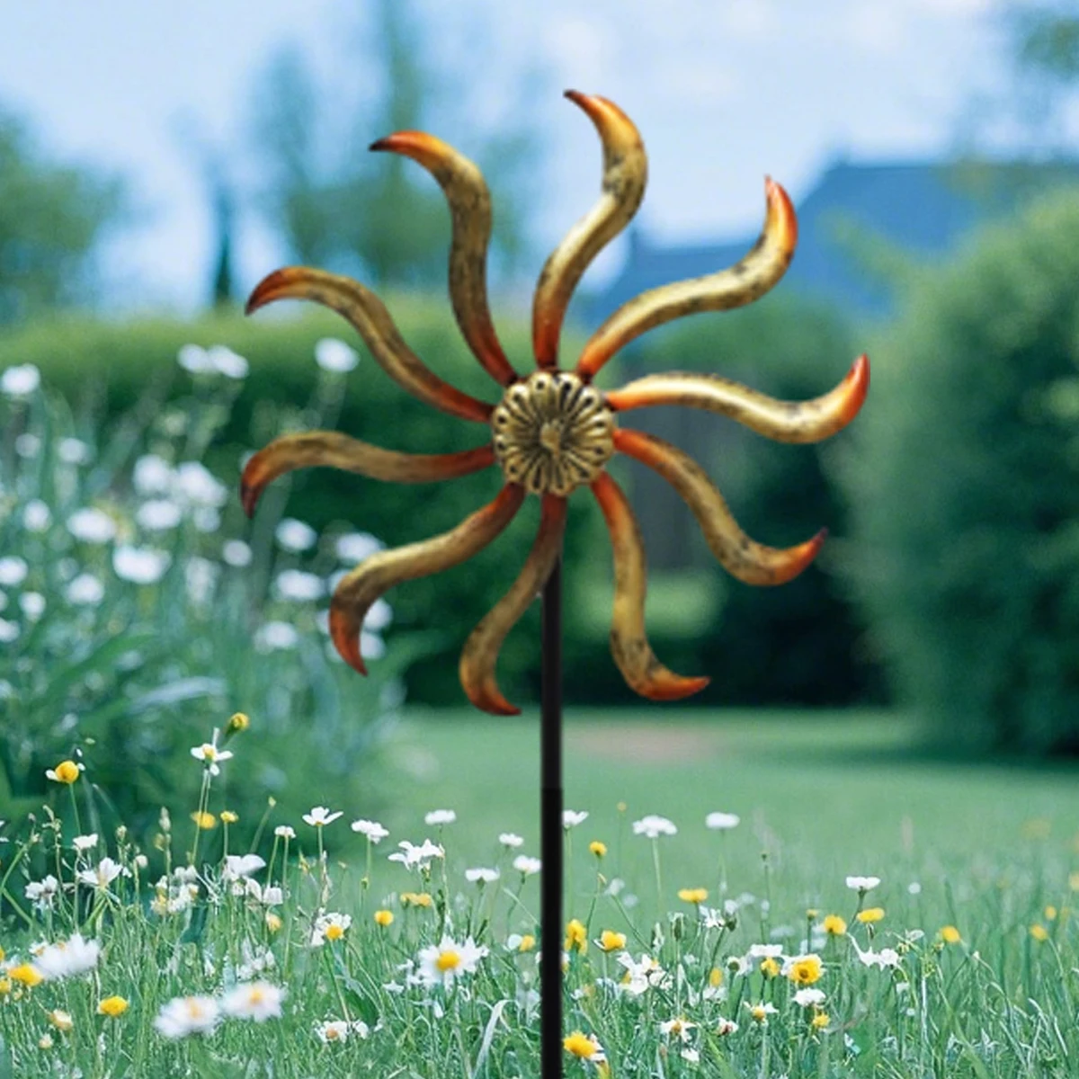 A Wrought Iron Windmill, Classic Garden Decoration, Outdoor Decoration, Durable Handmade Product, Holiday Decoration/Outdoor Scene