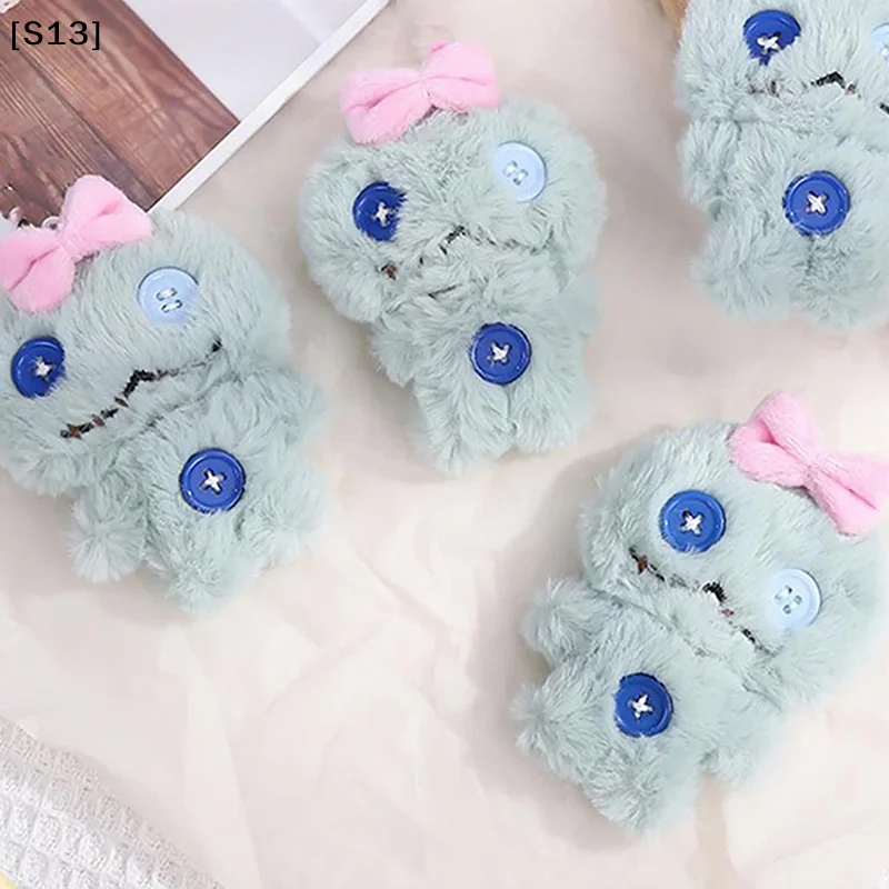 Cartoon PlushDoll Keychain Bag Pendant With Buttons DIY Gifts Keychain Pendant Cute Sweet Plush Dolls Hanging Ornaments[Q][Q][Q]