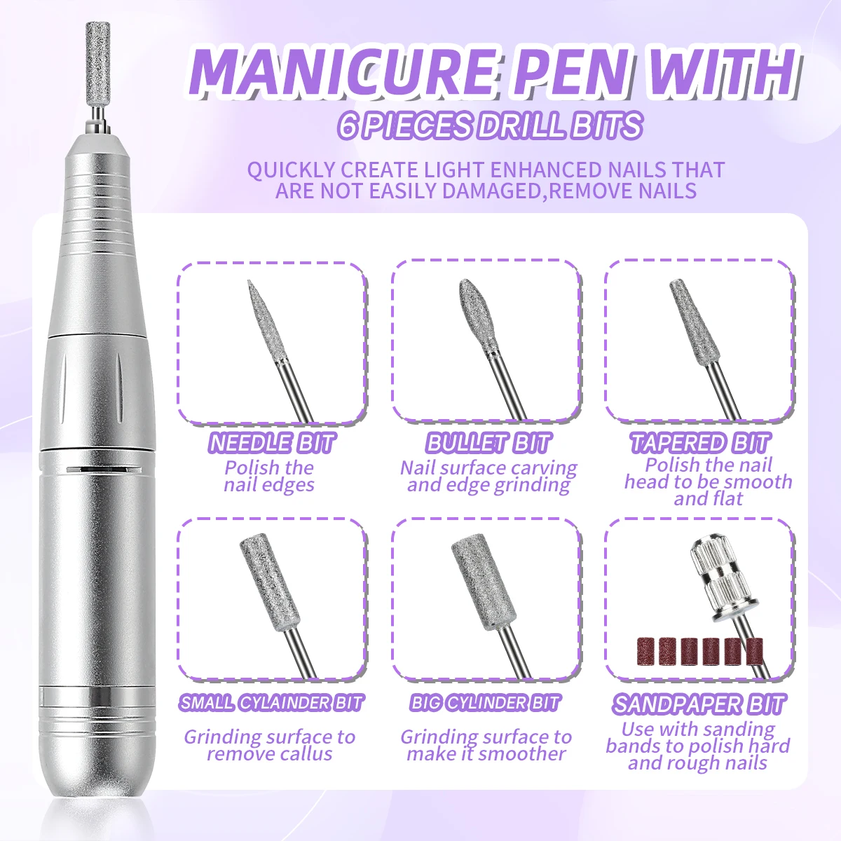 45000Rpm Elektrische Nagelboormachine Met Lcd-Display Oplaadbare Nagelvijl Nagels Accessoires Gel Nagellak Schuurmachine Laag Geluid