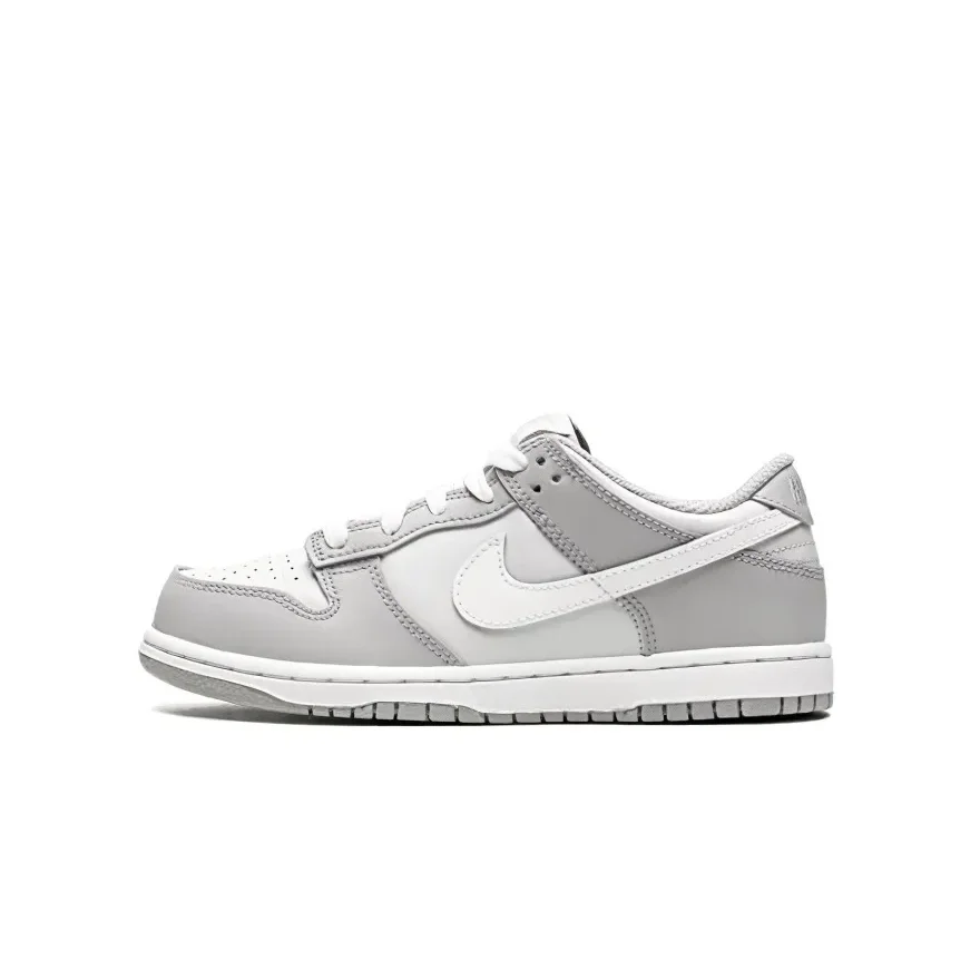 Nike Dunk Grey Comfortable Daily Low-Top Kidsren's Sneakers Gray and White for Small and Medium-Sized Kidsren