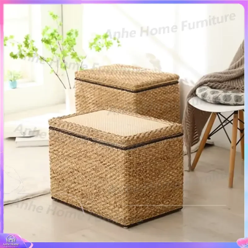 Handmade Natural Seaweed Pet Bed Cat Dog Nest Woven Grass House Soft Warm Winter Kennel Puppy Sleeping Mat Home Decor Storage