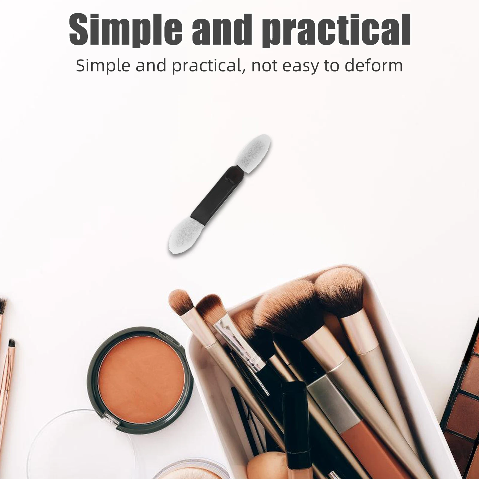 

50pcs Eye Shadow Brush Set Soft Sponge Double-ended Makeup Brushes for Travel Party Wedding Prom Daily Use Eyeshadow Applicator