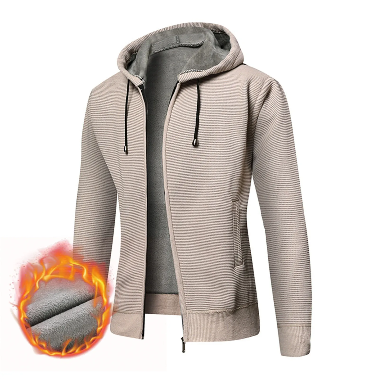 Autumn Men Sweatshirts Long Sleeve Fleece Jacket Hoodie Zipper Closure Jacket Male Hoodies Sweatshirt Slim Fit Male Clothing