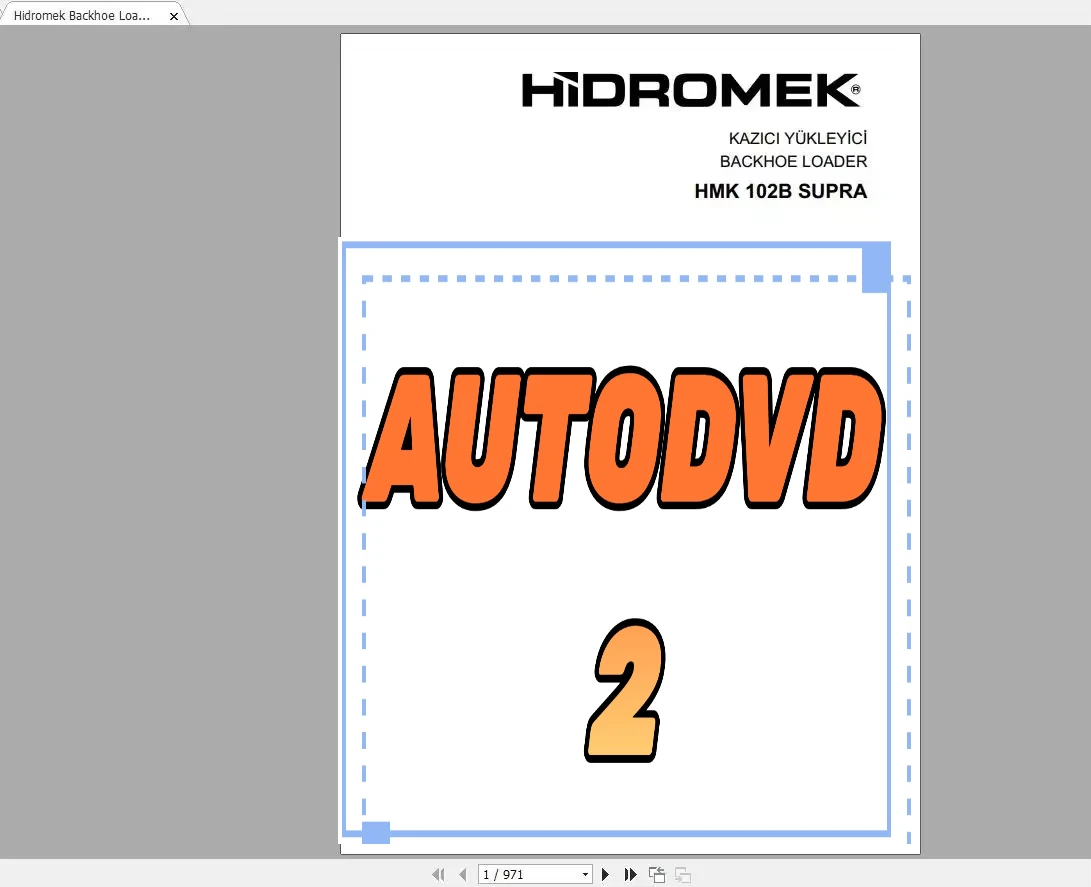 

AutoDVD2 Hidromek Machinery Обновленный каталог запасных частей 12.2023 PDF
