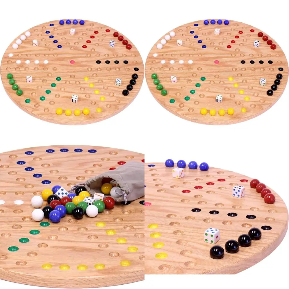 

Double-Sided 18 Oak Wahoo Marble Game with 18mm Marbles & Dice