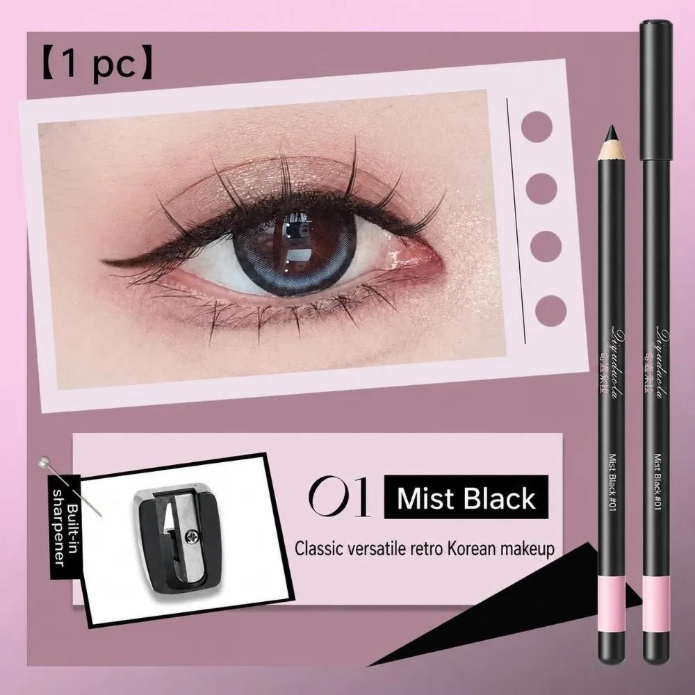 High Pigmented Eyeliner Gel Pencil Matte Soft Texture Waterproof Eyeliner Pen Sweat-proof Smudge-proof Eye Makeup Pen Women