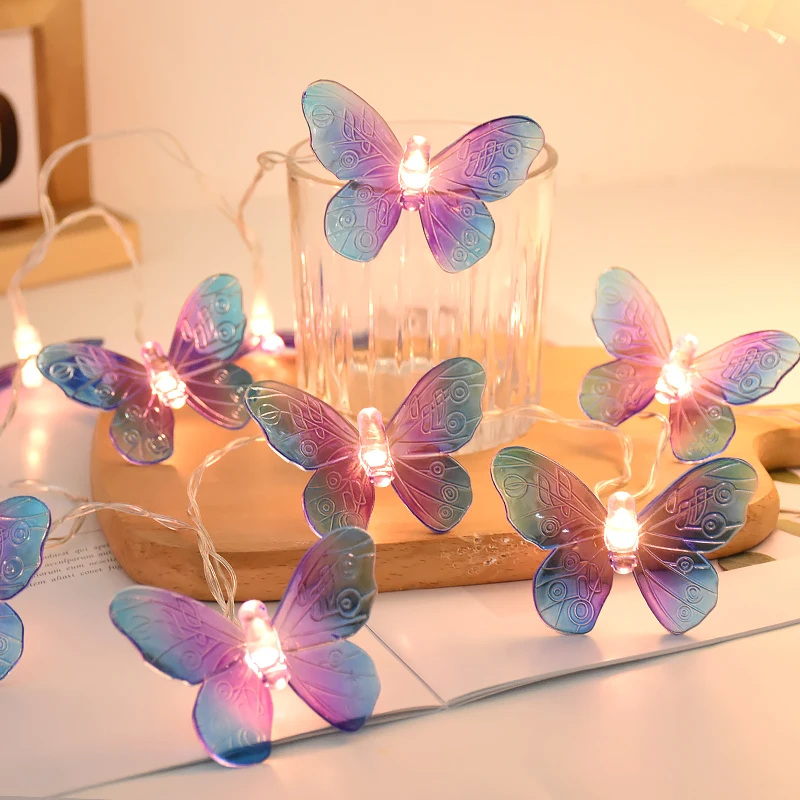 1.5M Butterfly LED Fairy Light String Garland Girls Butterfly Brithday Party Wedding Spring Home Decorations Kids Christmas Gift