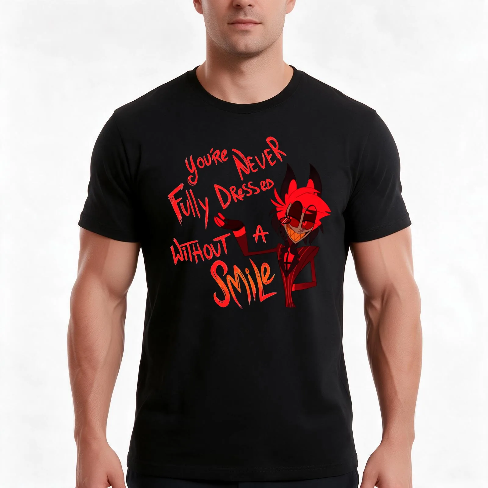 You're Never Fully Dressed Without a Smile T-Shirt, Summer Casual Cotton Tee, Oversized Streetwear Tops, Vintage Graphic Print