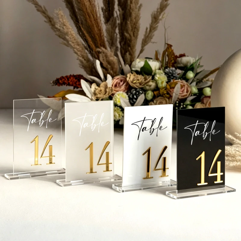 

Acrylic Table Numbers with Table Number Stand Holder, Gold Table Numbers, 3D Acrylic Numbers, Wedding Table Numbers