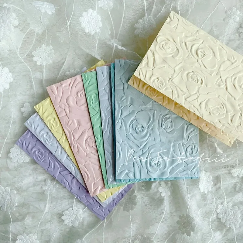 Rose Embossed Texture Paper, DIY Material, Soft Color Handbook Cover Paper, Scrapbooking Paper