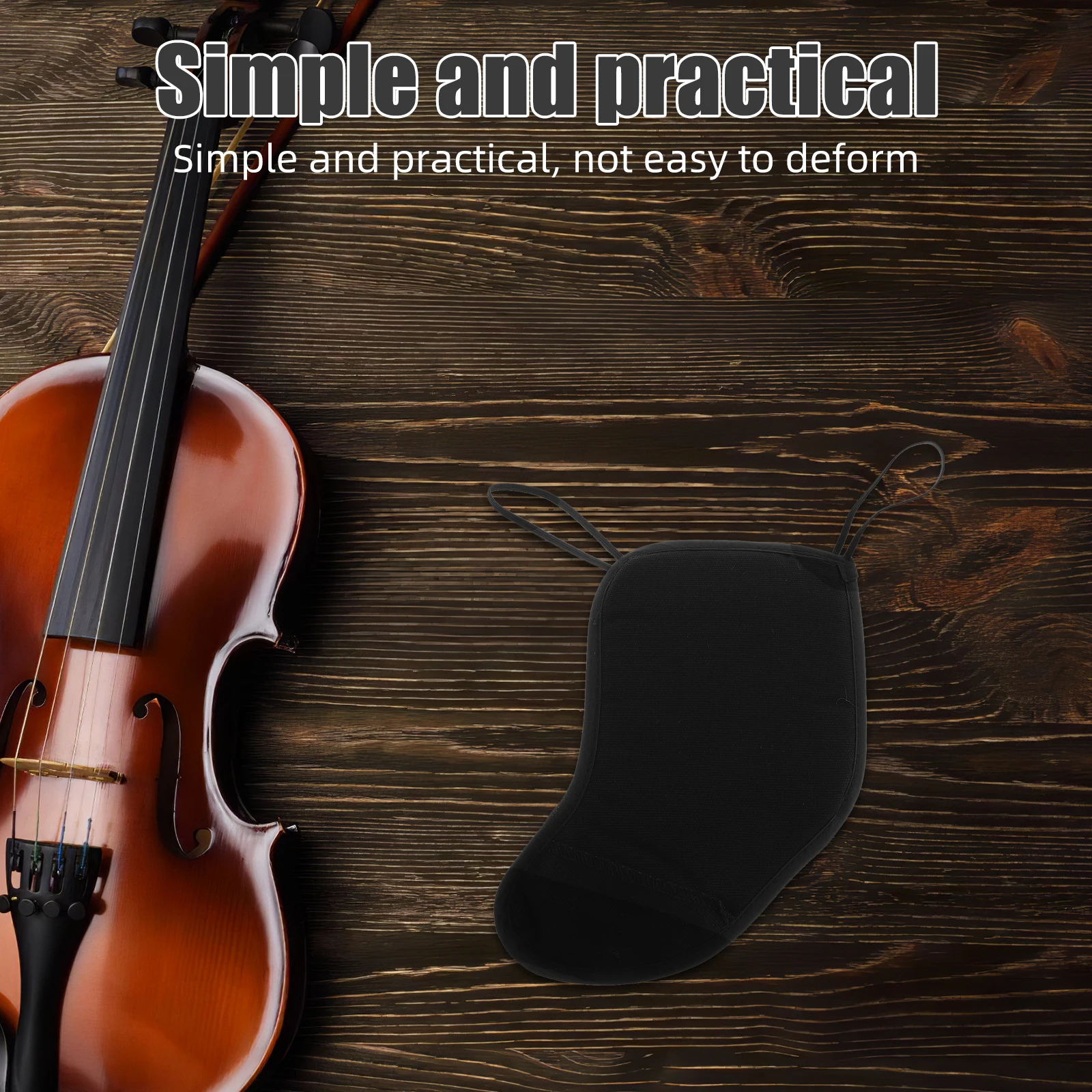 

Violin Shoulder Pad Soft Cotton Comfortable Neck Rest Stable Playing Easy Clean Durable Black Shoulder Rest Pad Violin Playing