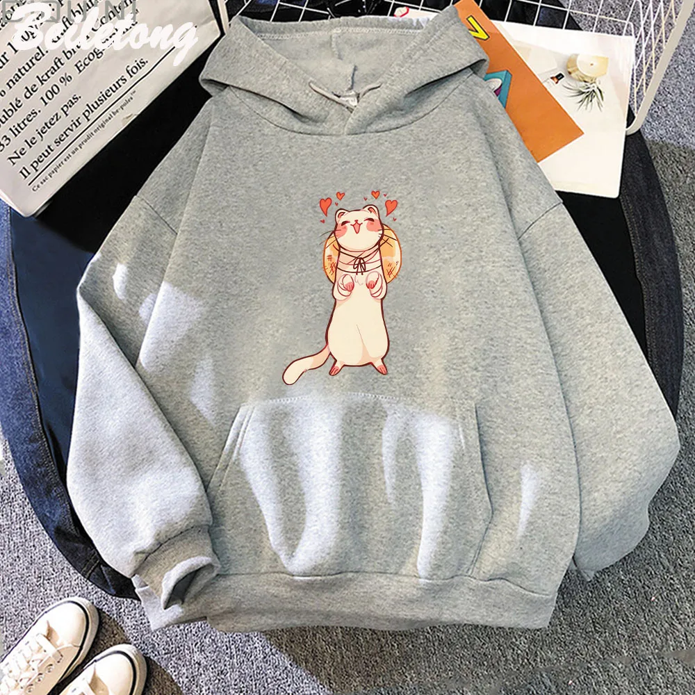 TGCF Cute Ferret Hoodie Tian Guan Ci Fu hoddies Kawaii Hoodie Harajuku Aesthetic Pink Tops Hoodies Women Couple Y2k Sweatshirt