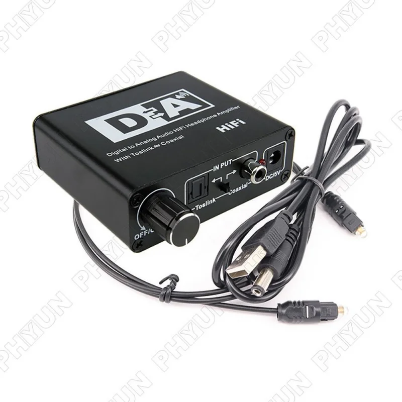 Z 1x Digital to Analog R/L Audio Converter  3.5mm With Fiber Cable RCA Out Optical