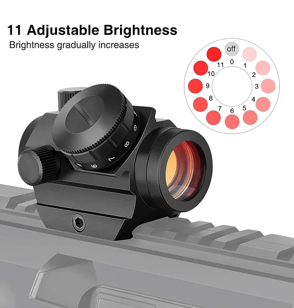 Imagem -02 - Impermeável Reflex Red Dot Sight à Prova de Choque Nevoeiro Scope com Riser Mount 2moa 1x20 mm