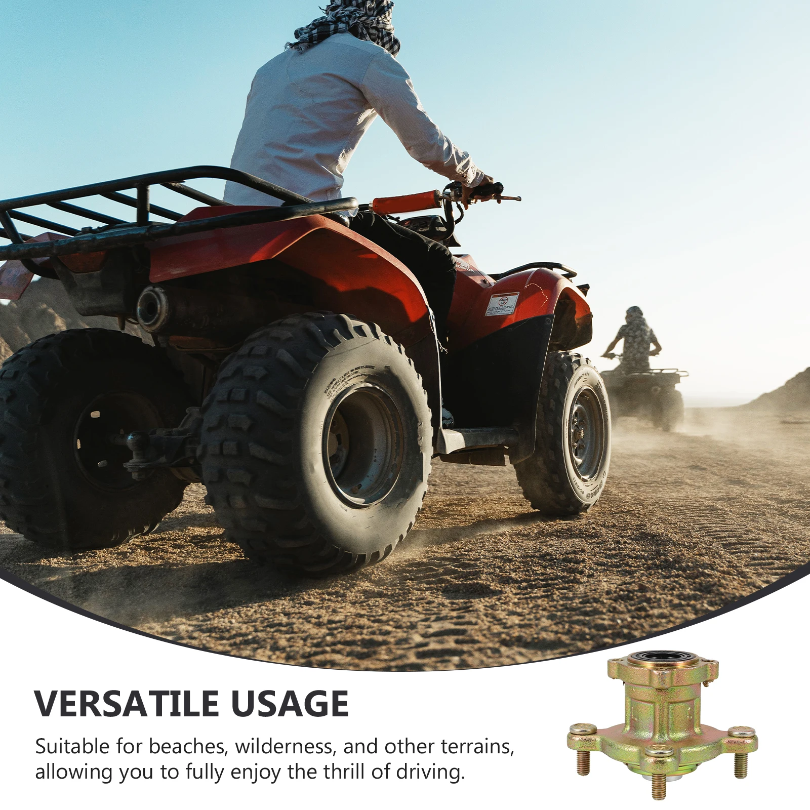 

Front For Go Kart Atv Durable Metal Wheel Hub Assembly Strong Stable Tire Fit Compatible Beach Wilderness Easy Install
