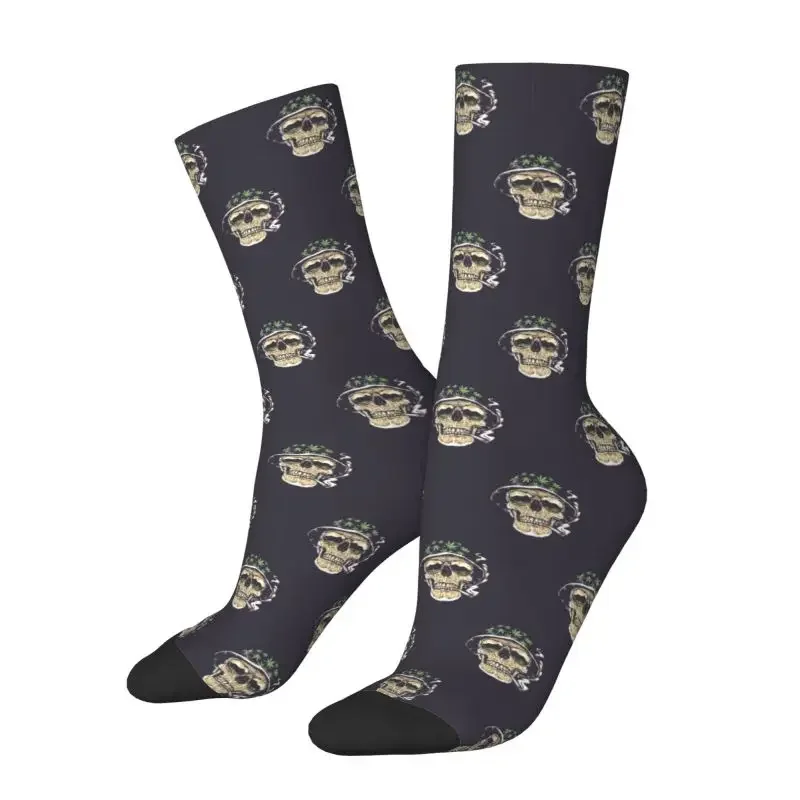 Skull Rhinestone Smoke Dress Socks Men's Women's Warm Fashion Funny Crew Socks