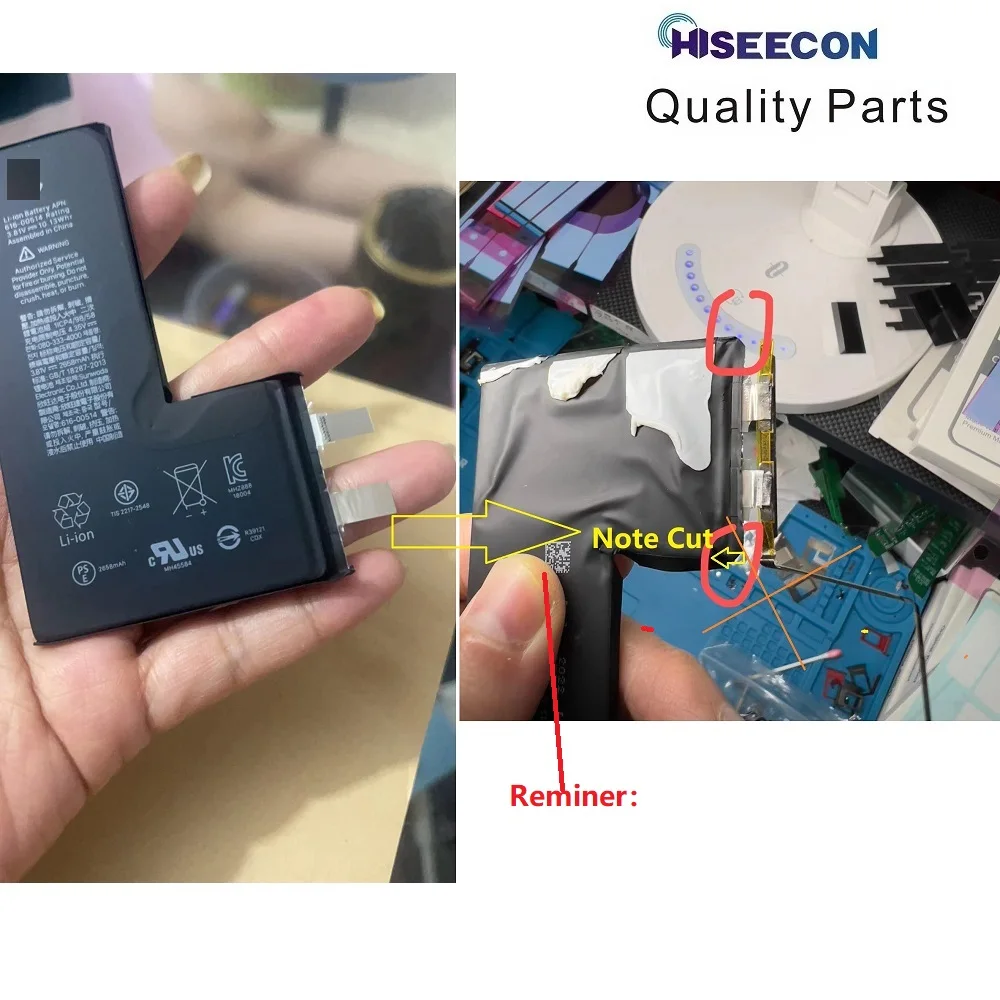 2pcs Original Battery Cell No Pop Up Without Flex For Apple iphone X XR XS 11 12 13 14 15 Pro Plus Max Spot Welding JC V1S Pro