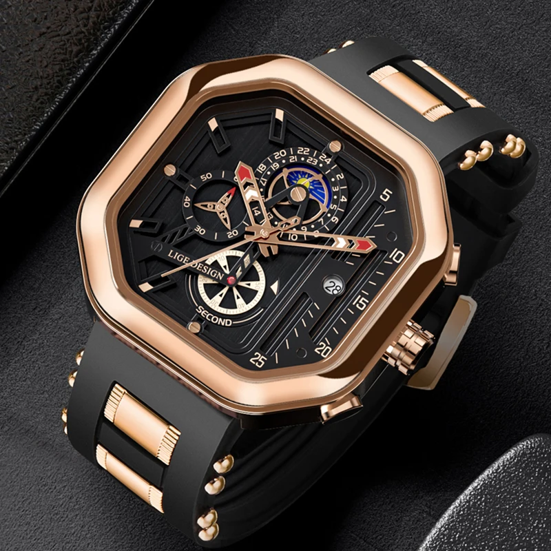 

LIGE Top Brand Mens Luxury Watch Original Fashion Causal Watches Men Sports Waterproof Luminous Quartz Wristwatches Gifts Reloj