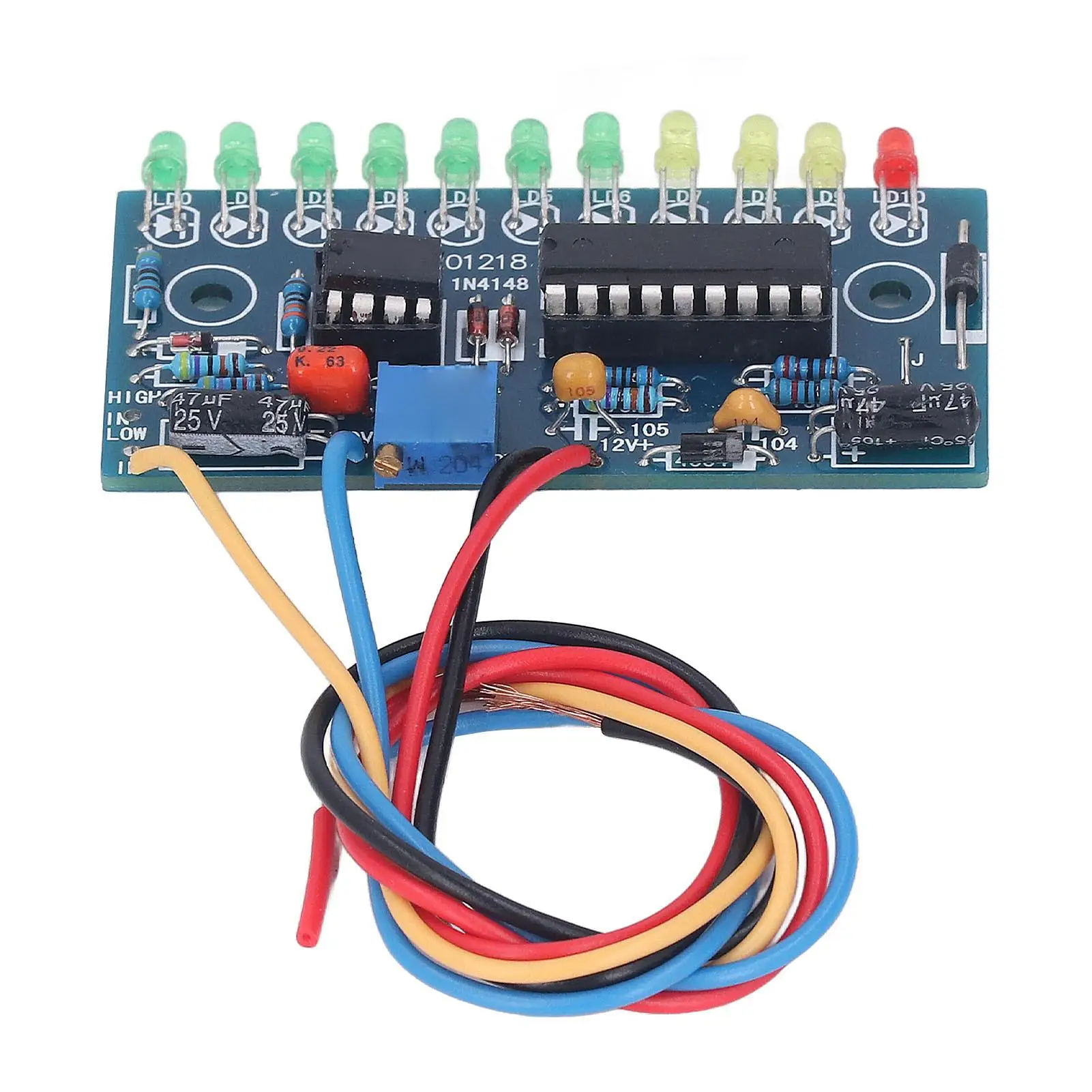 Módulo indicador de nível de áudio LED de 10 segmentos 3mm montado display de nível codificado por cores para amplificador de potência