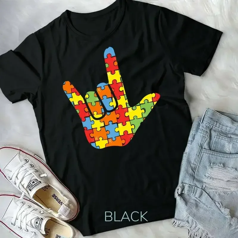 ASL Love Sign Language Autism Gift Awareness Support T Shirt Unisex Youth Shirt