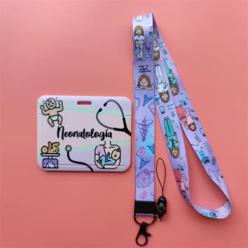 Arzt, Krankenschwester, horizontale Damen-Lanyards, Ausweishalter, Ausweishalter, zum Aufhängen von Seil, Lanyard, amüsantes Kartenetui, einziehbarer Clip – Detail 22