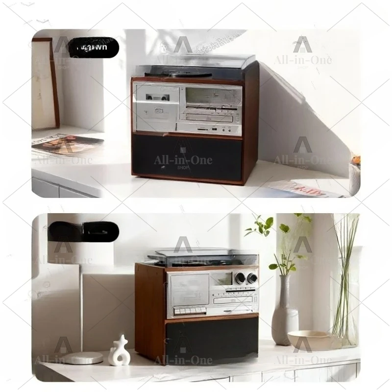 Retro all-in-one vinyl record player, tape player, CD player, wireless card speaker, multi-functional decorative gift