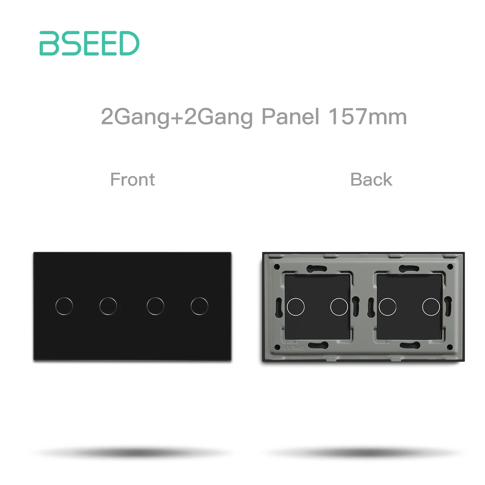 BSEED WIFI Touch Licht Schalter Teil Smart Wifi Schalter Funktion DIY Teil EU Wifi Steckdosen Teile Glas Panel Nur Schwarz
