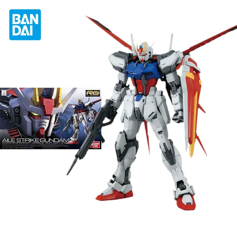 

Bandai Original GUNDAM Anime RG 1/144 AILE STRIKE GUNDAM Action Figure Toys Collectible Model Ornaments Gifts for Children