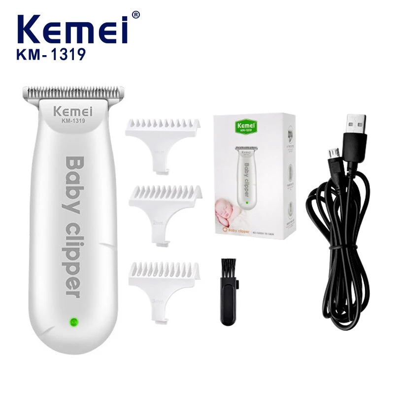 Kemei 1319 Electric Baby Hair Trimmer Portable Mini Kids Hair Cutting Machine Low Noise Hair Clipper Rechargeable Shaver Mute