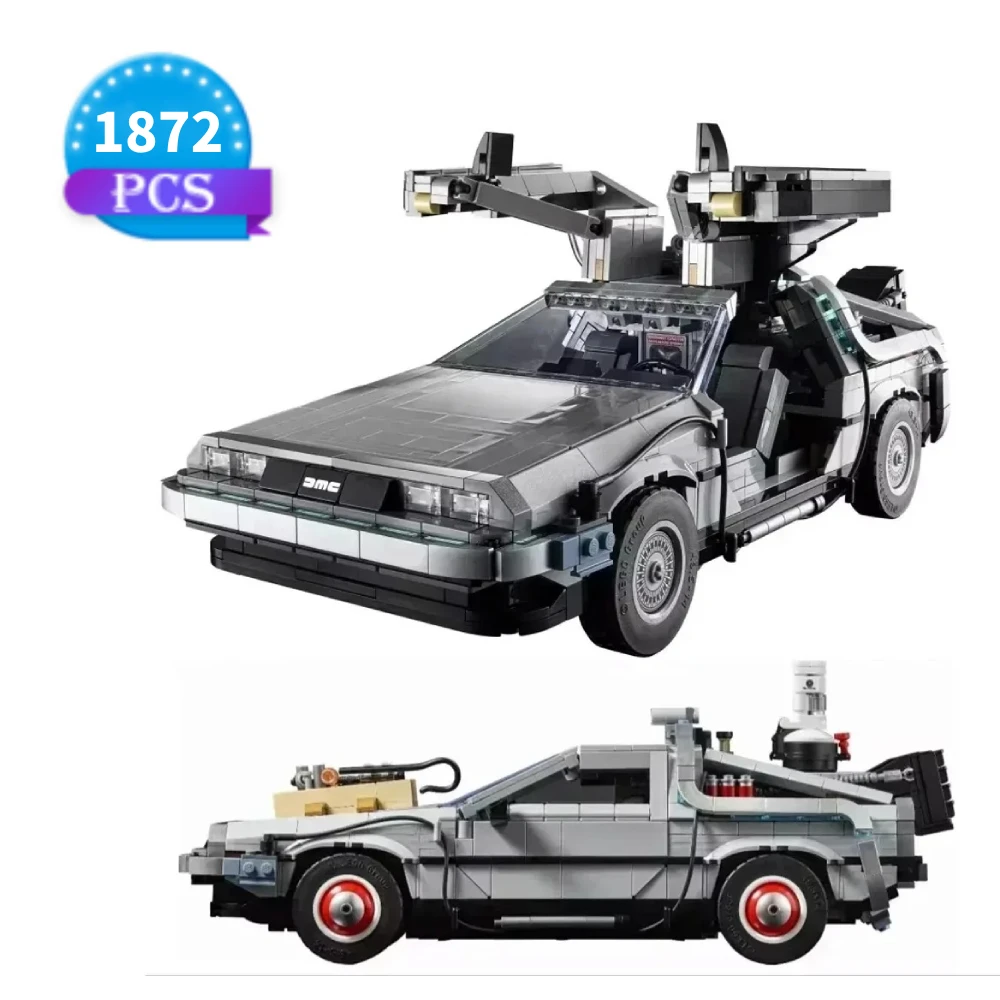 

2025 Technical NEW Back to the Future Time Machine Building Blocks Vehicle Model Car Assemble Bricks Toy Gift For Kid Adult Boy