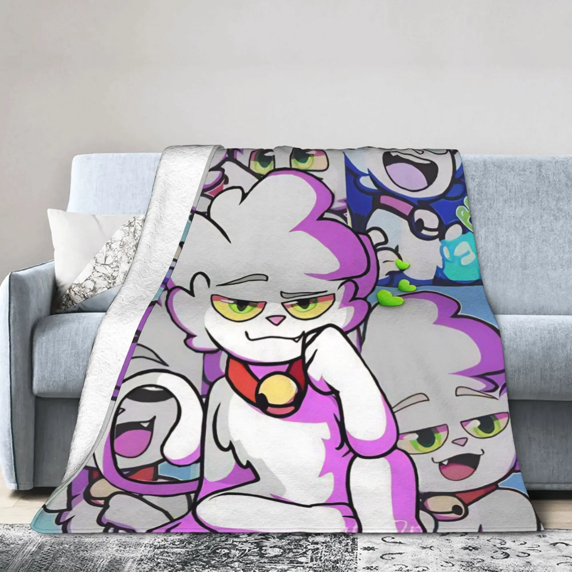 Cartoon Acenixs Knitted Blankets  Fuzzy Throw Blanket Bedroom Sofa Decoration Lightweight Bedsprea,