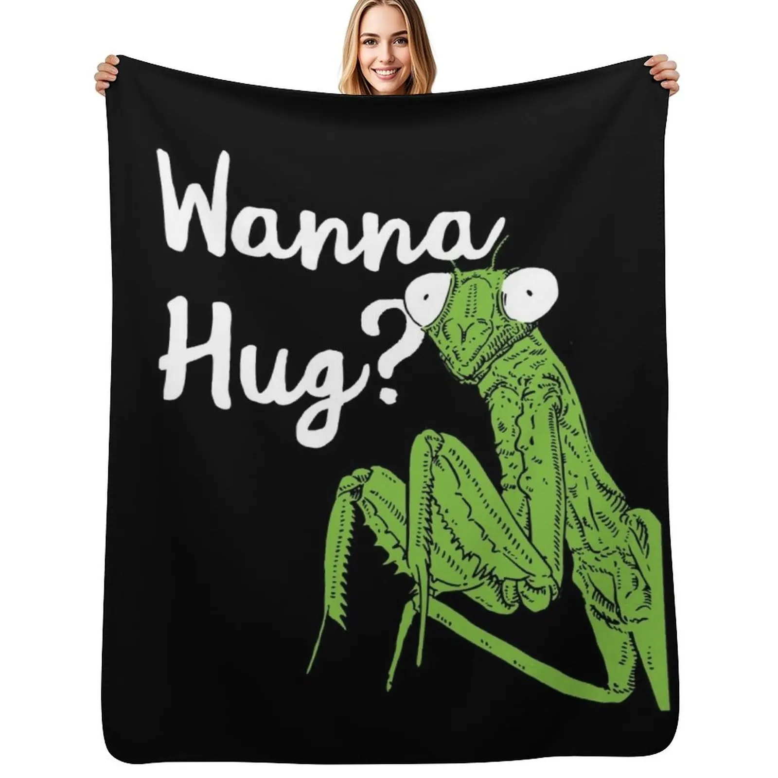 Insect Enthusiast Praying Mantis Lover Throw Blanket Lightweight Warm Blanket for Travel Camping