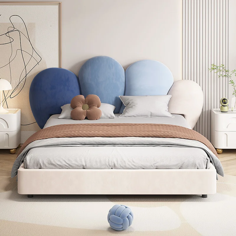 

Design Queen Frame Kids Bed Decoration Headboard King Size Lit Children Beds Wooden Modern Cama Matrimonial Bedroom Furniture