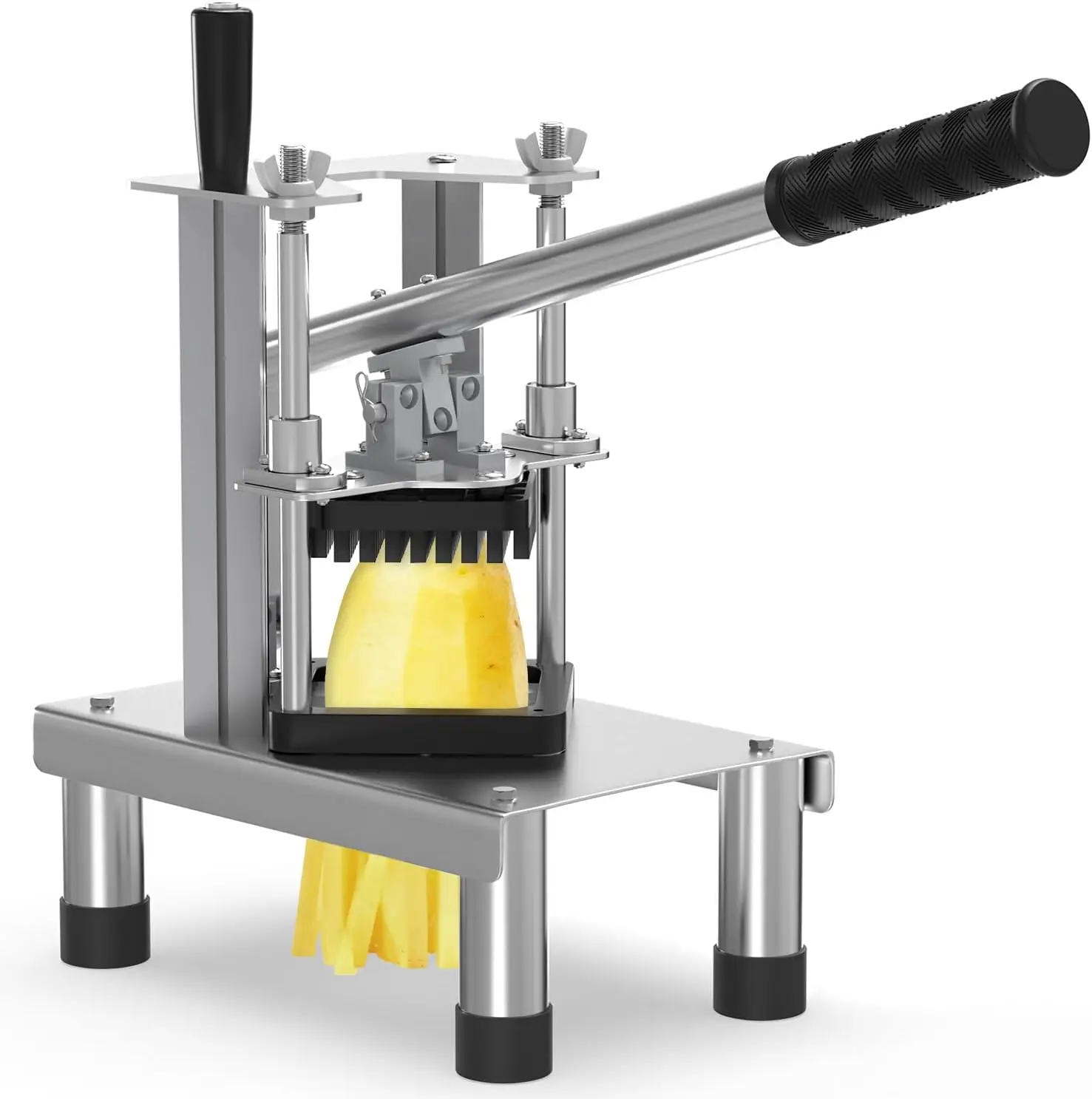 

Heavy Duty Stainless Steel French Fry Cutter with 3/8" Blades for Home and Restaurant Use