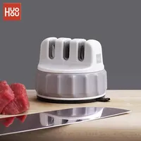 Huohou Mini Knife Sharpener Fixable Sharpen Stone One-handed Sharpening Tool Super Suction Kitchen Kitchen Knives Accessories