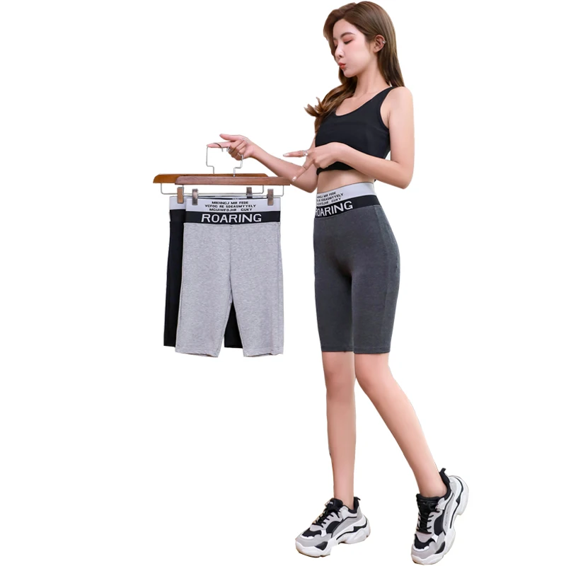 Fitn Cycling Pants Women's Tight Spor Thin Five-Point Bot Summer Lightweight Elastic Faionable Inner Leggings