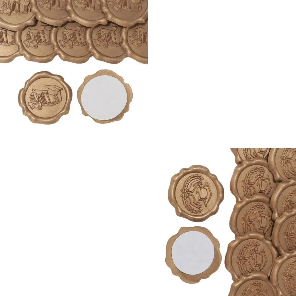 62KD 10 Pcs Graduation Wax Seal Sticker Graduation Caps Envelope Seal Sticker