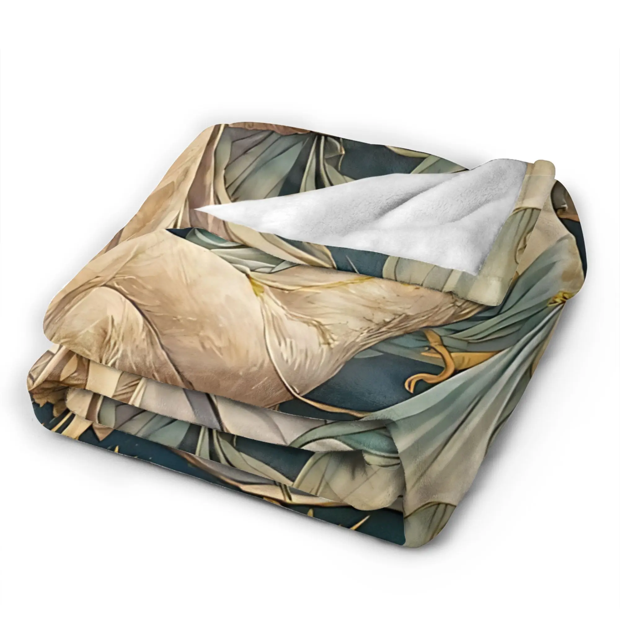 Language of Flowers Alphonse Mucha   Flannel Blanket Winter  Soft Warm Bedding Throws Couch Bed Novelty Bedspread Sofa Bed Cover